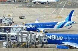 JetBlue aircraft parked at the gate at New York-JFK Airport