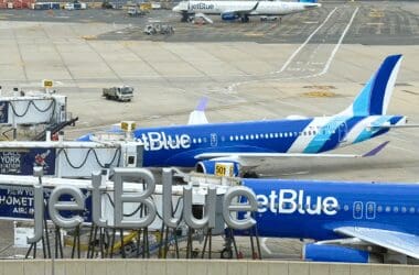 JetBlue aircraft parked at the gate at New York-JFK Airport