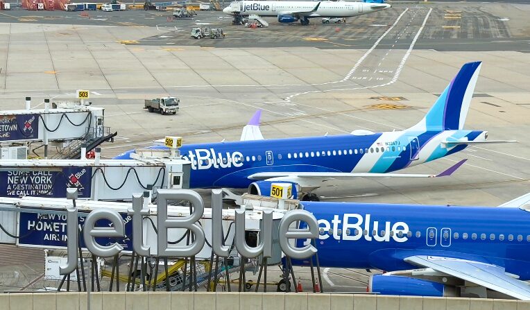 JetBlue aircraft parked at the gate at New York-JFK Airport