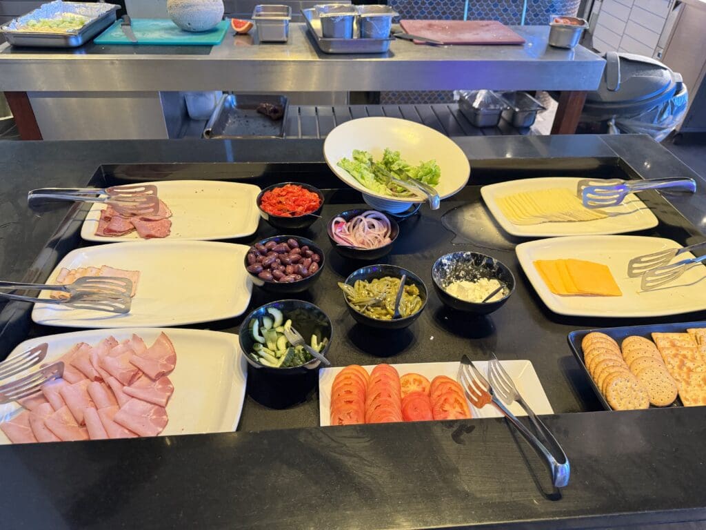 a table with different food items on it