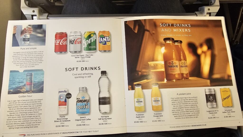 a book with a variety of beverages