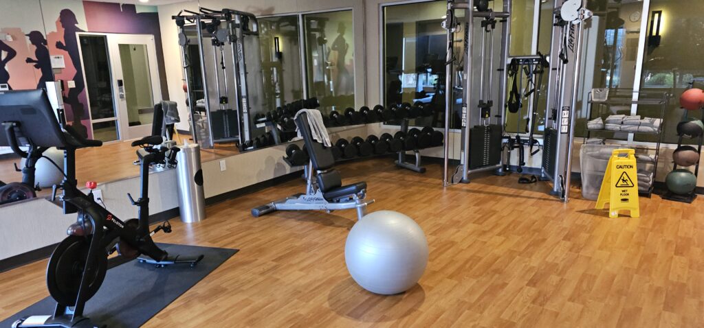 a gym with exercise equipment