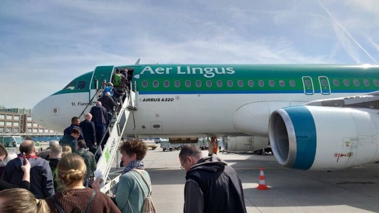 people boarding an airplane