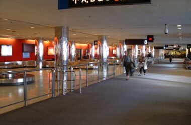 people walking in an airport