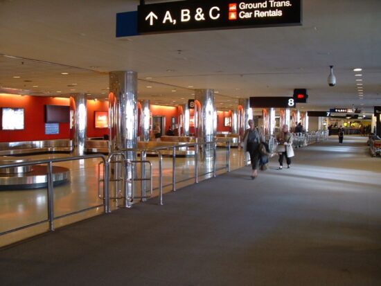 people walking in an airport