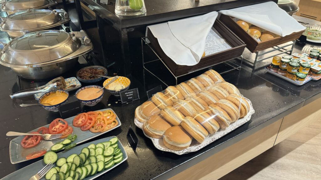 a tray of hamburgers on a counter