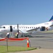 a plane on the runway