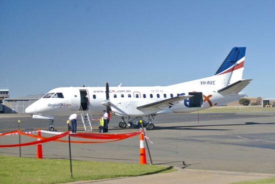 a plane on the runway