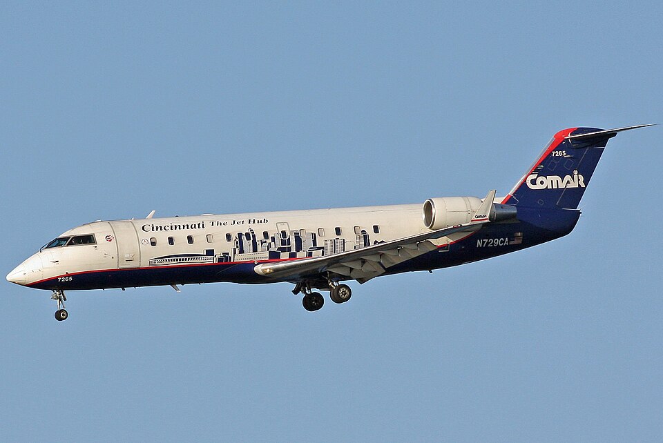 A Comair CRJ in-flight