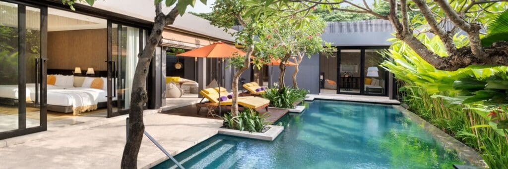 The W Bali Seminyak features a 24-hour spa and outdoor pool and caters to wellness tourism.