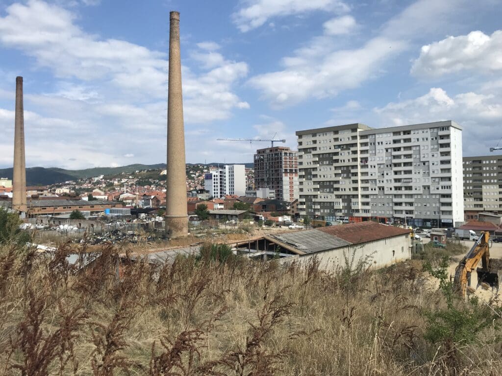 a tall tower in a city