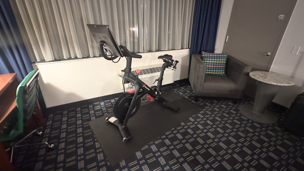 Peloton Bike in Hotel Room