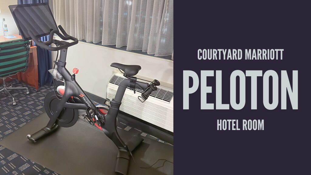 A Peloton Bike in a Courtyard Marriott Hotel room