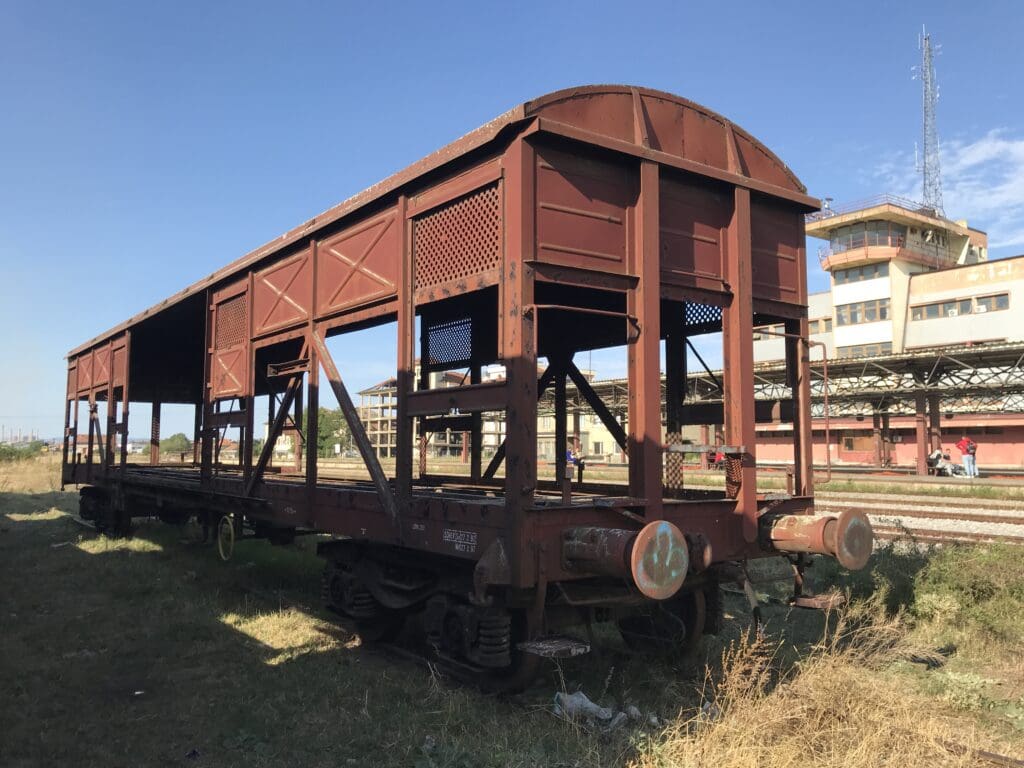 a train car on the tracks