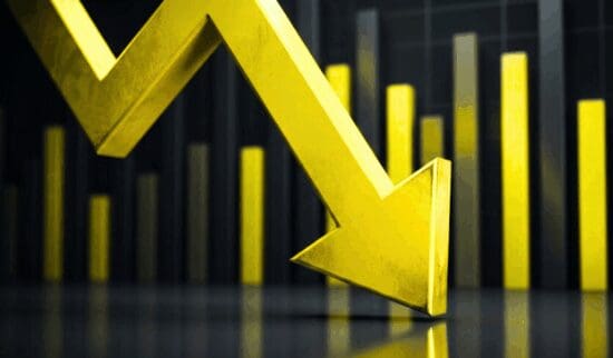 A yellow arrow pointing down