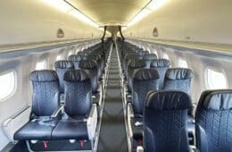 rows of seats in an airplane