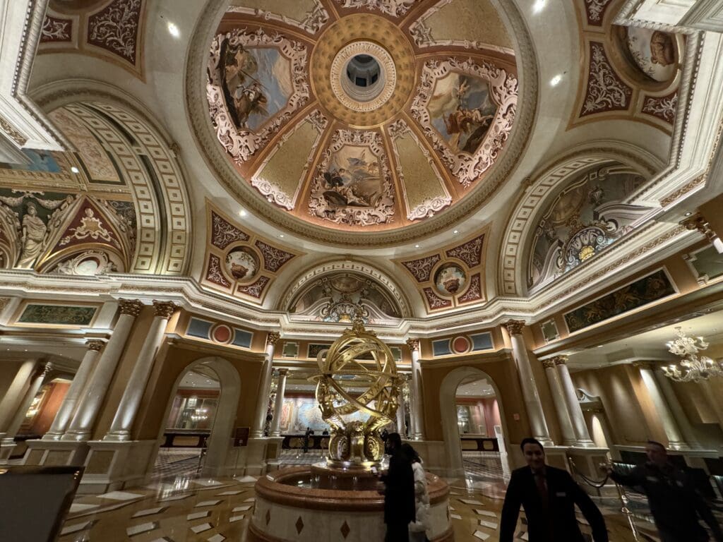 a large ornate building with a large circular ceiling