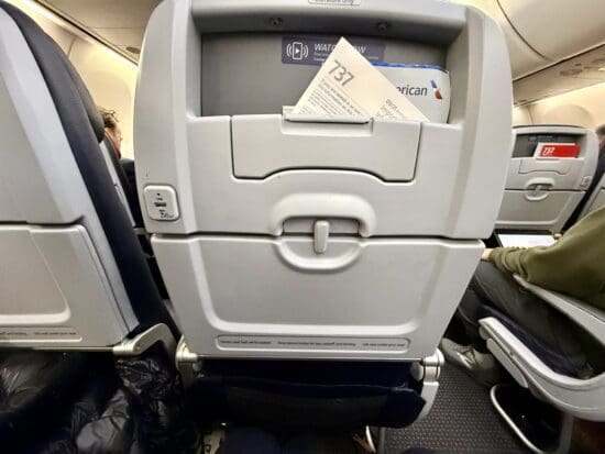 American Airlines Boeing 737 Main Cabin Seatback