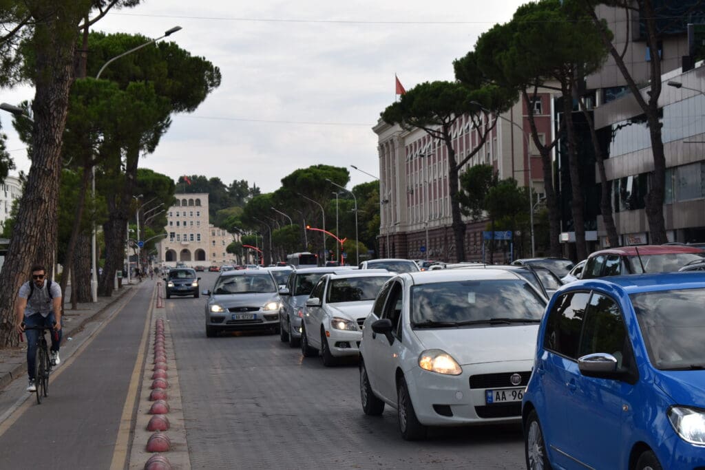 a group of cars on a street