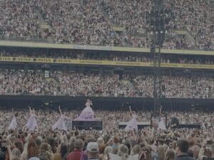 a group of people in a stadium