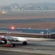 an airplane on the runway