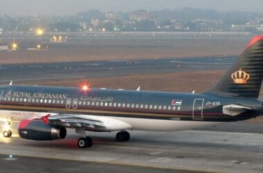 an airplane on the runway