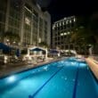 a swimming pool in a hotel