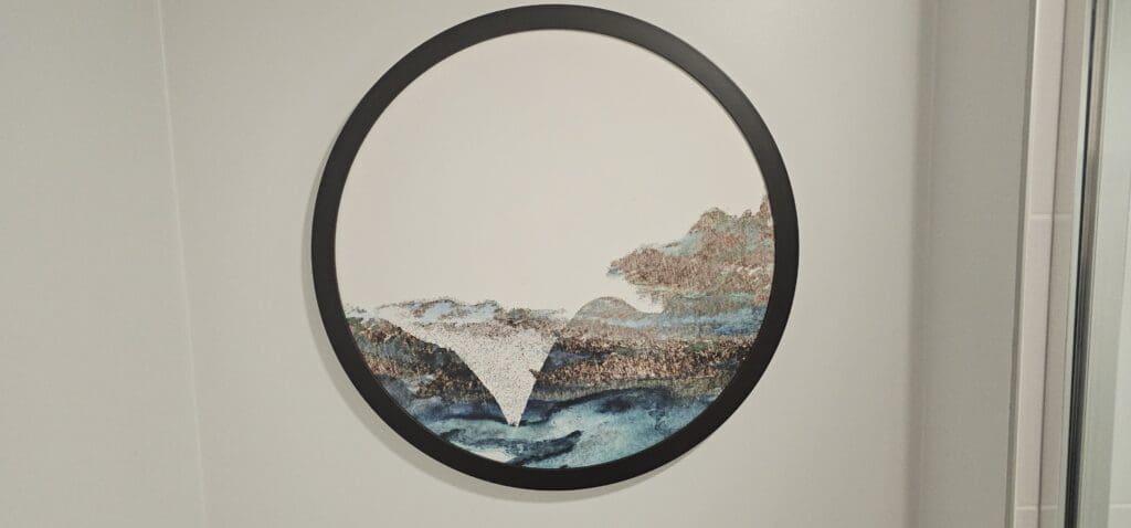 a circular painting on a wall