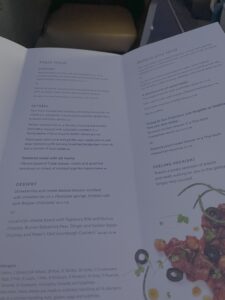 a menu with text and images