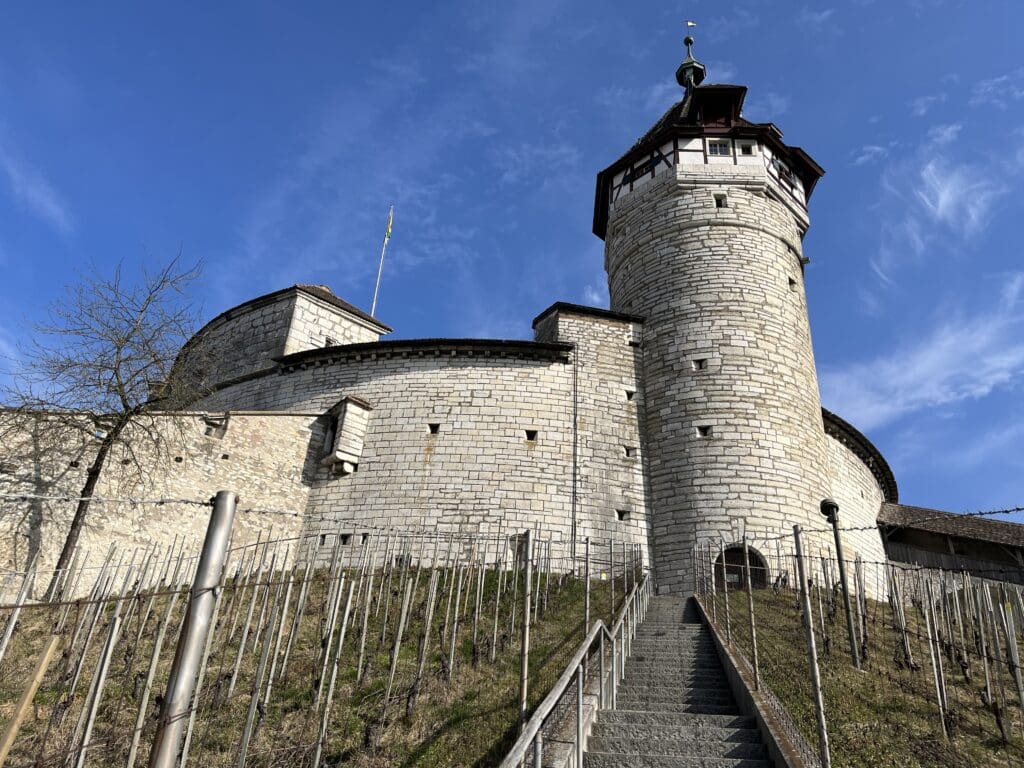 a stone building with a tower