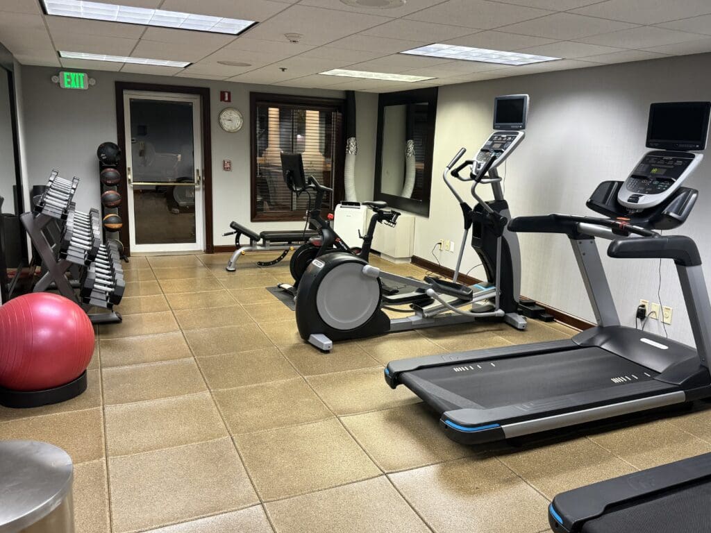 a room with exercise equipment