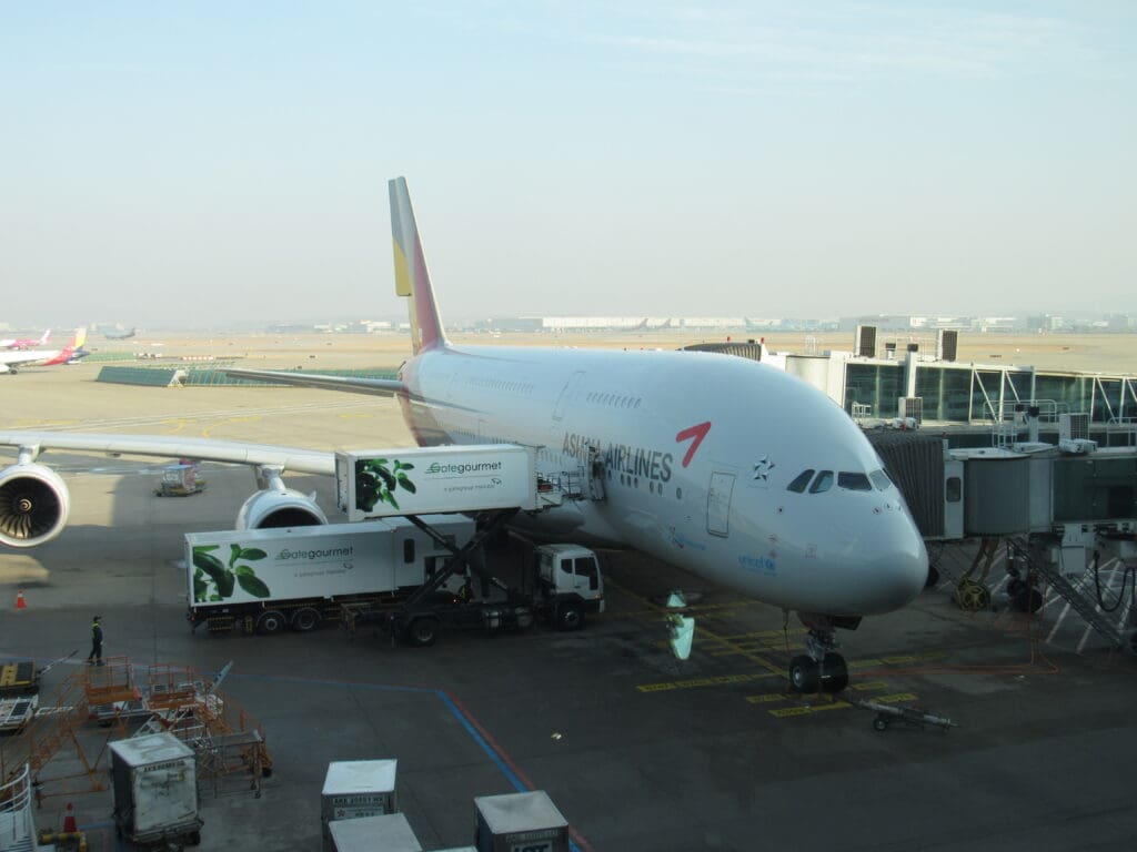 Asiana A380 parked at ICN