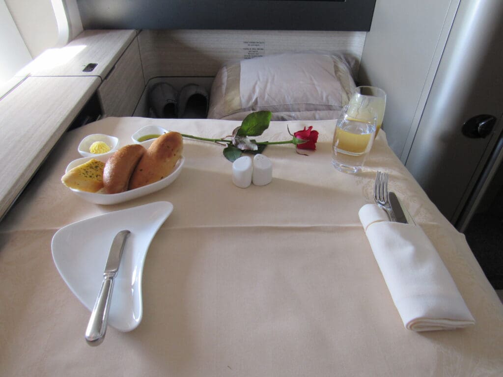 Asiana First Class Table Setting