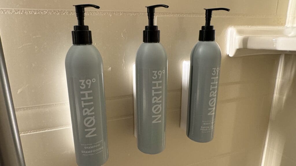 a group of shampoo bottles