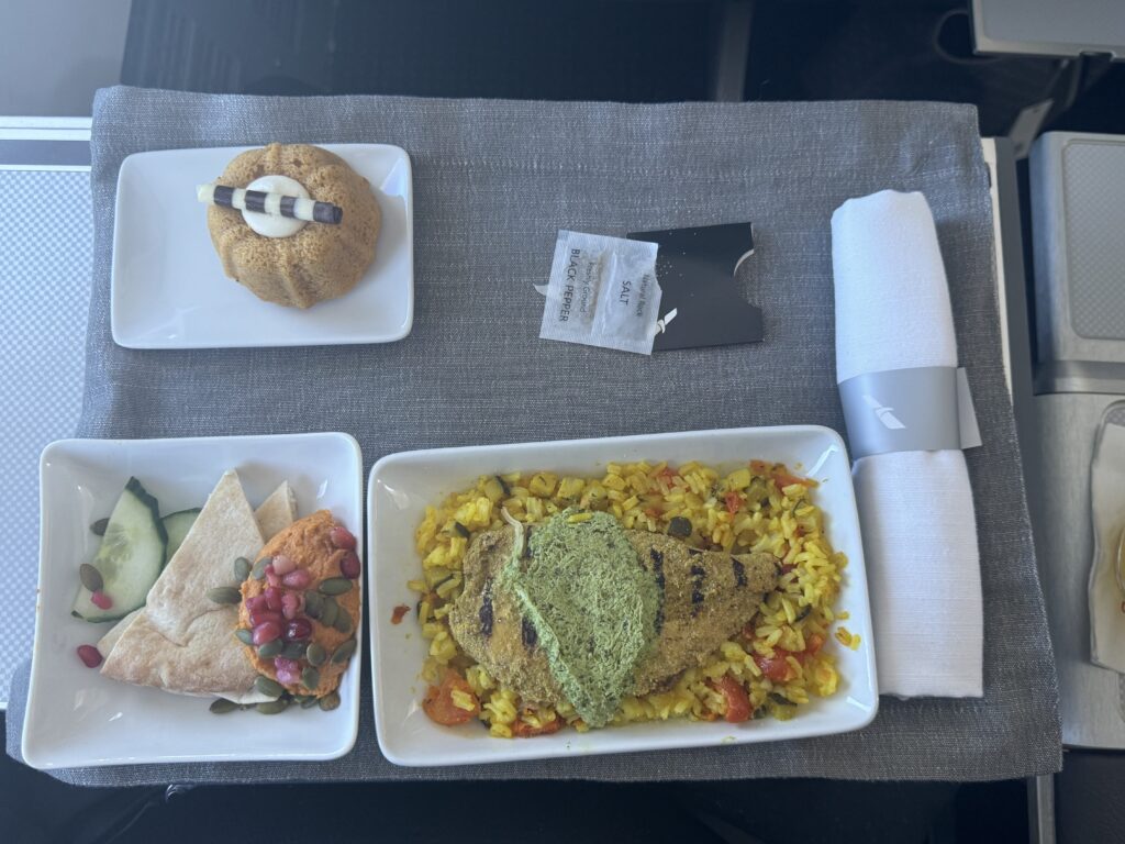 a tray of food on a table