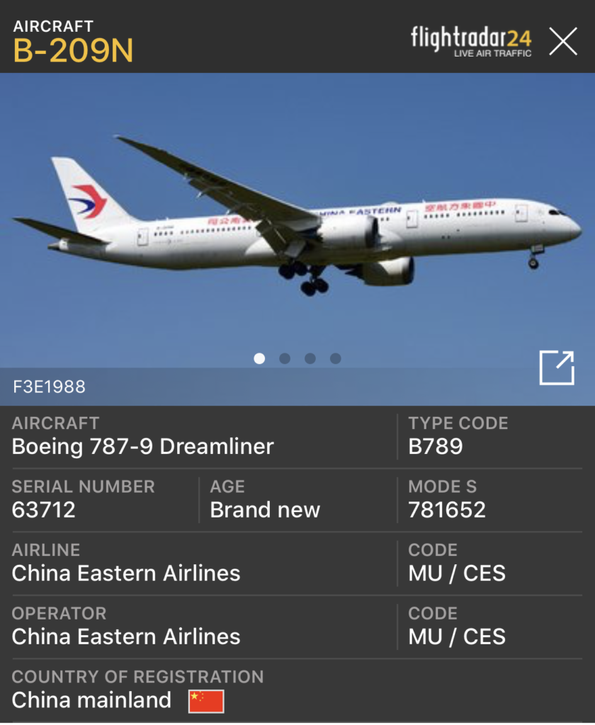 My China Eastern 787