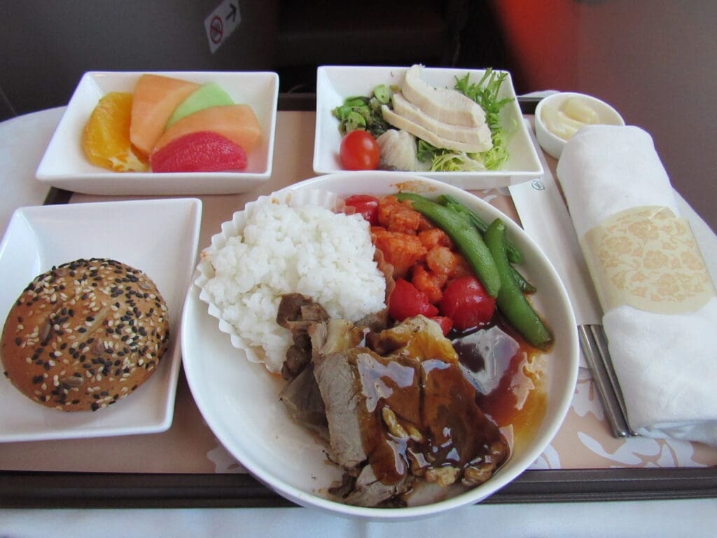 China Eastern 787 Business Class Lunch