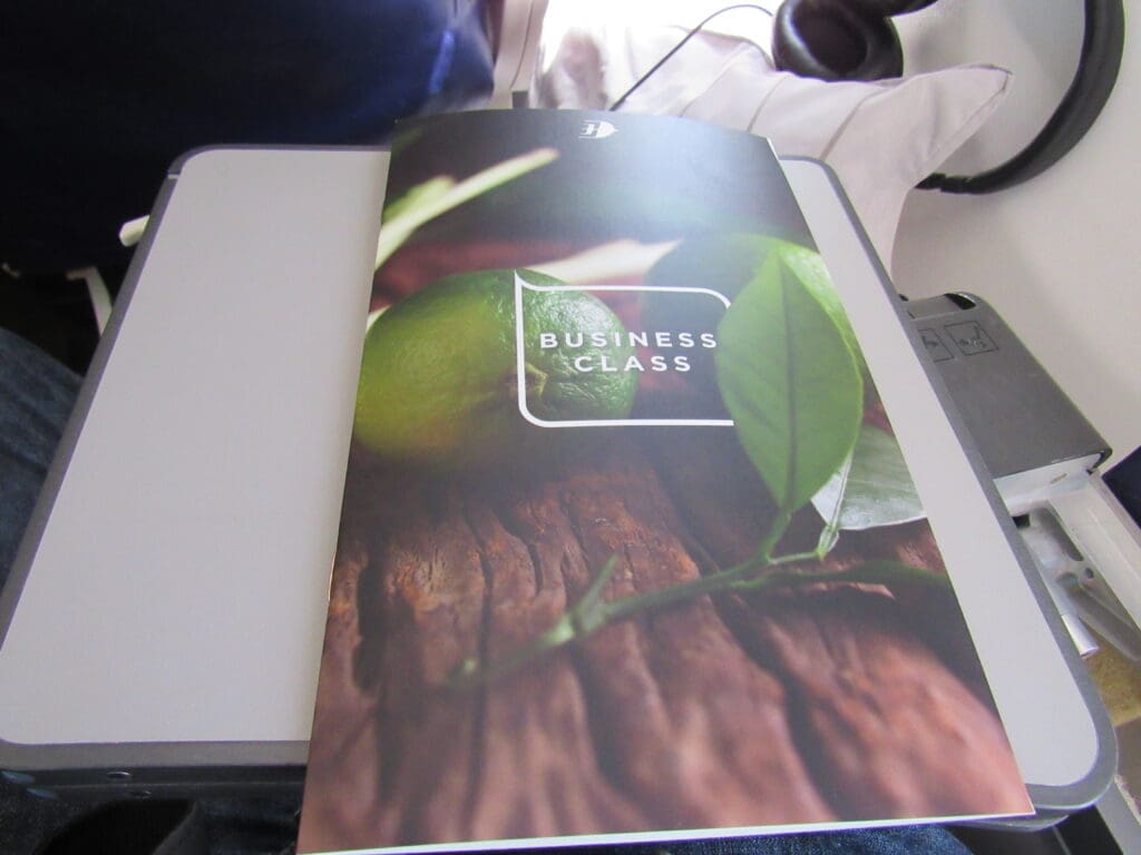 Malaysia Airlines Business Class Menu
