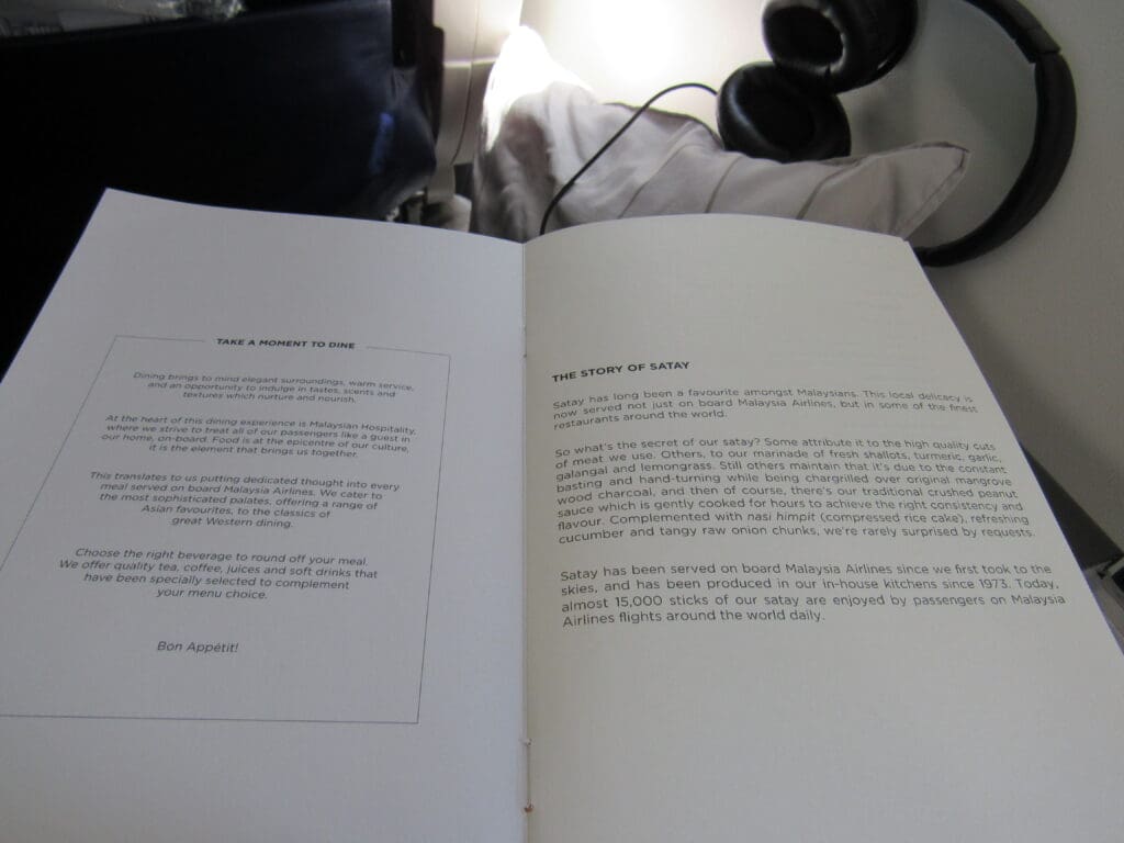Malaysia Airlines Menu