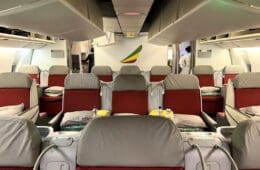 the inside of an airplane