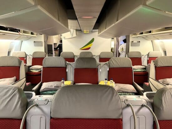 the inside of an airplane