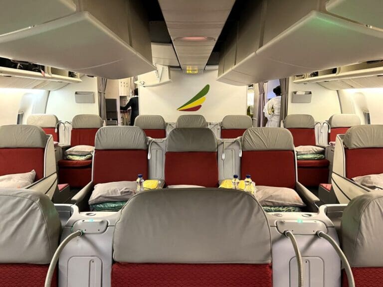 the inside of an airplane