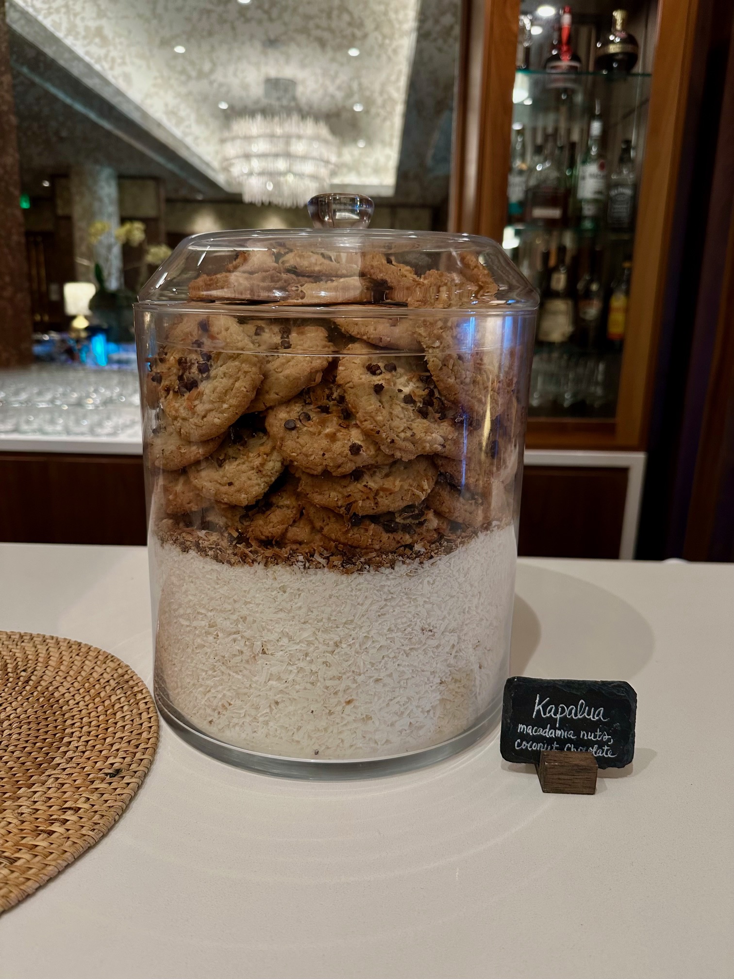a glass jar of cookies