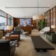 a room with furniture and a large window