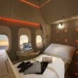 a bed in a plane