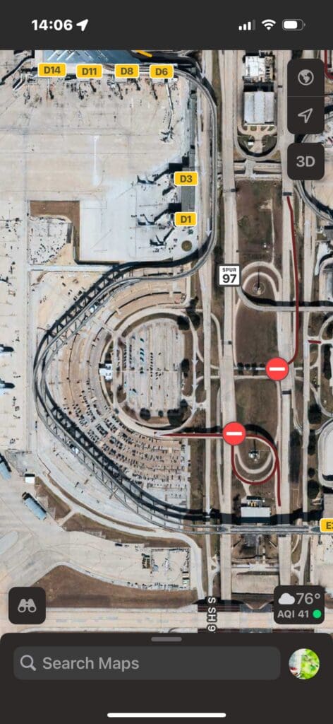 an aerial view of a highway