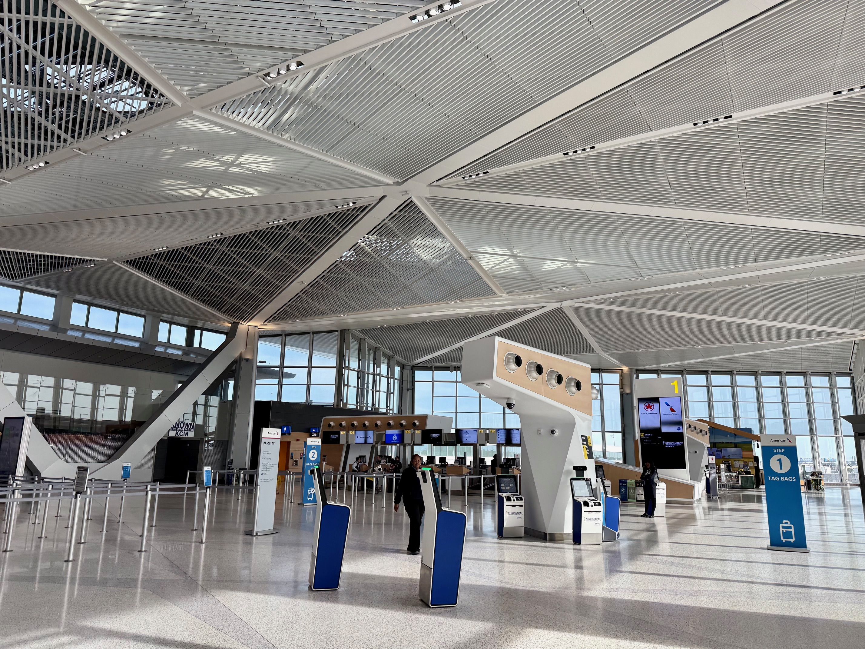 people in a large airport