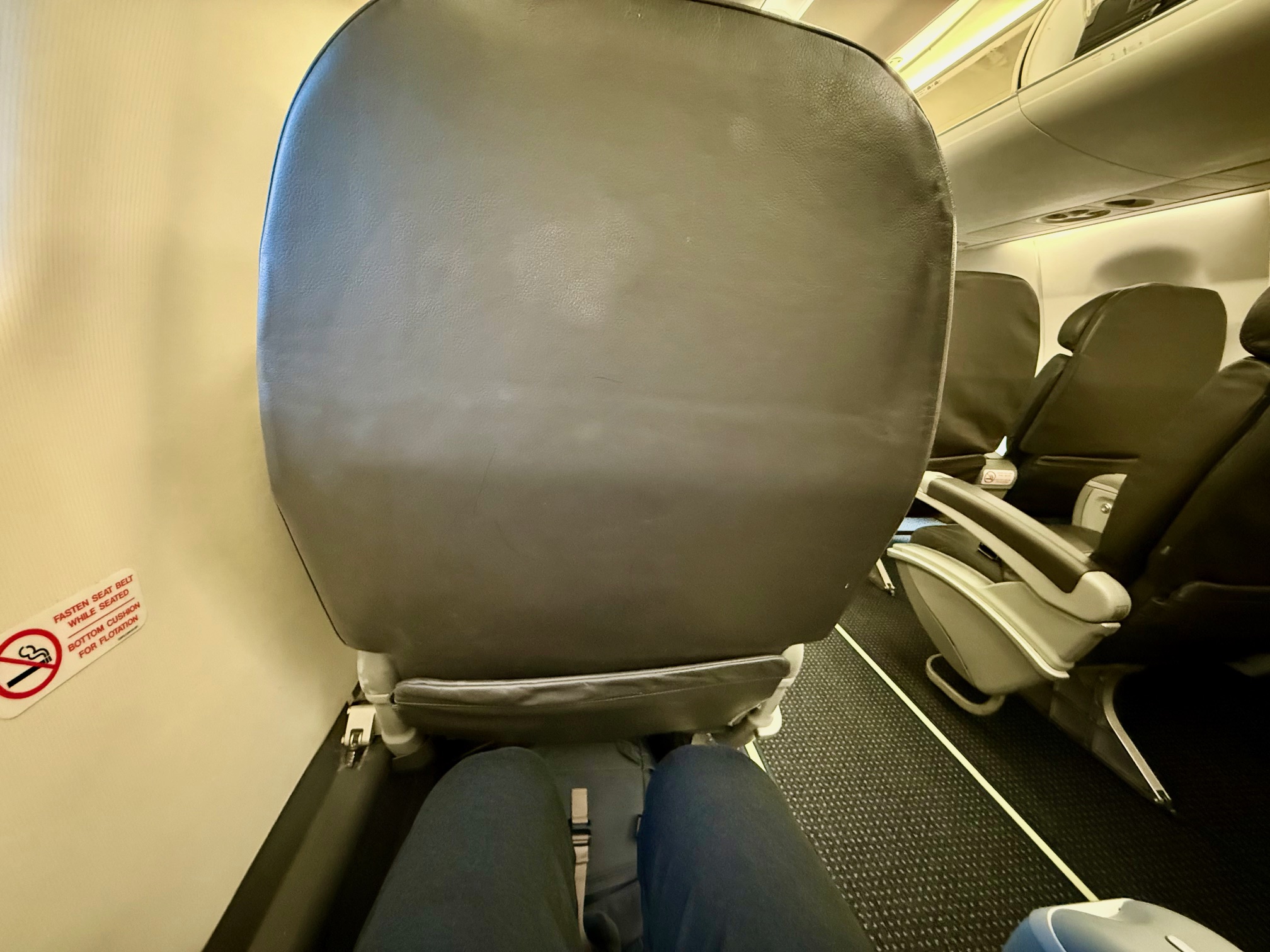 a seat in an airplane