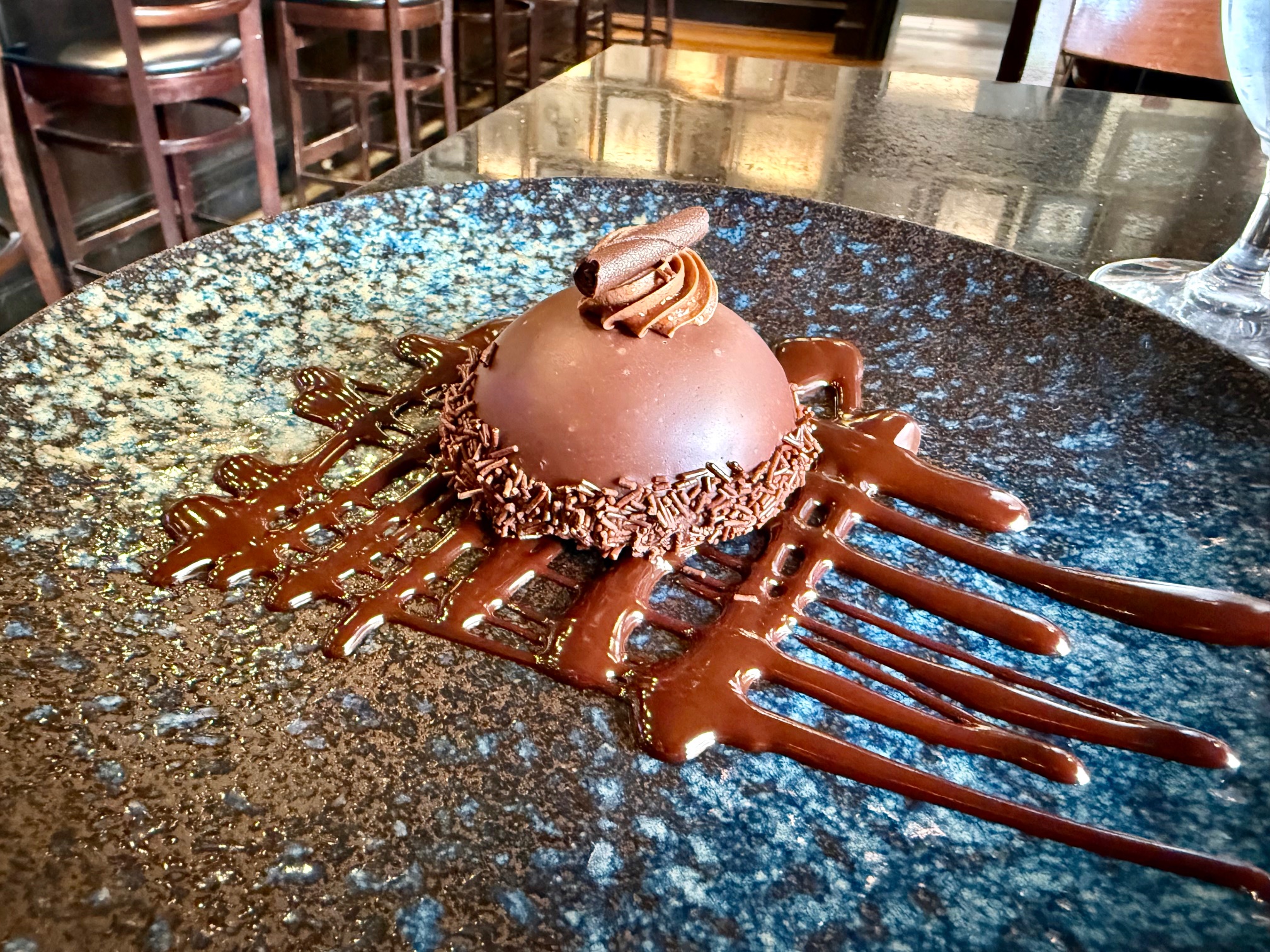 a chocolate dessert on a table