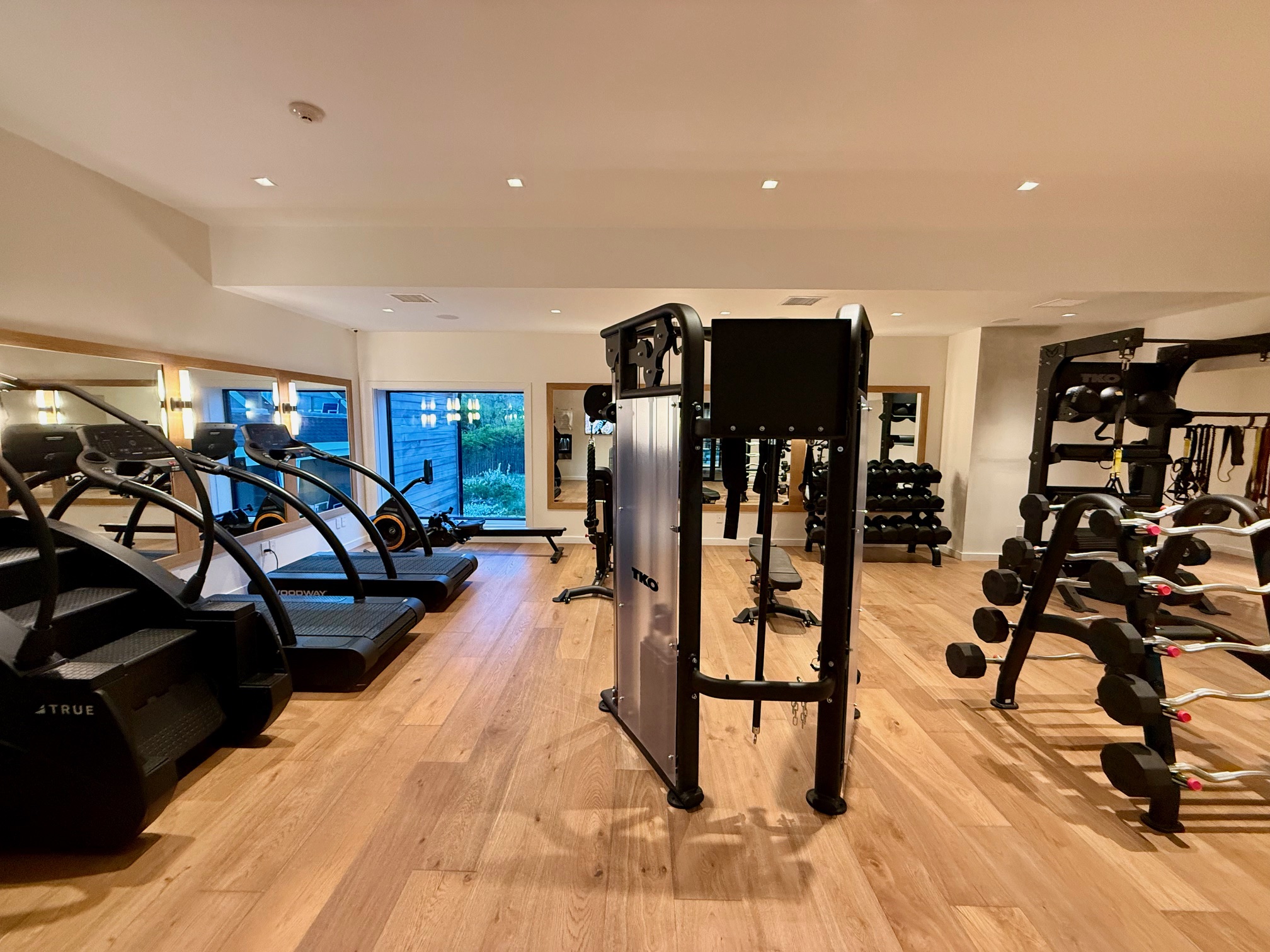 a gym with exercise equipment at the Montauk Yacht Club